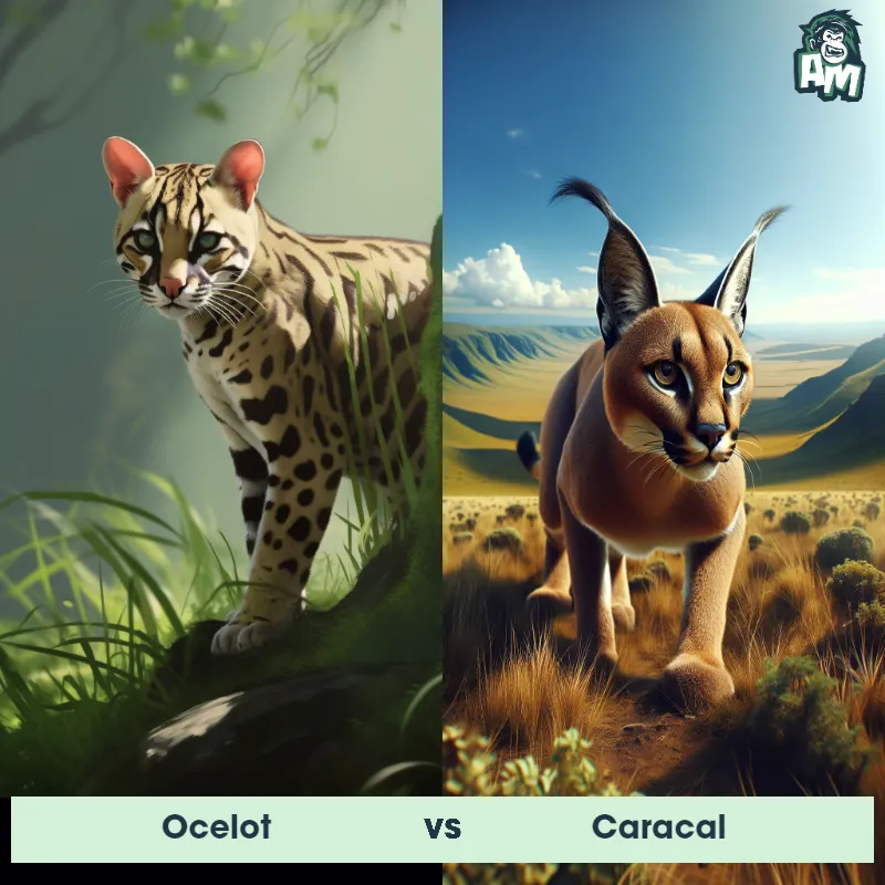 Ocelot vs Caracal - Animal Matchup