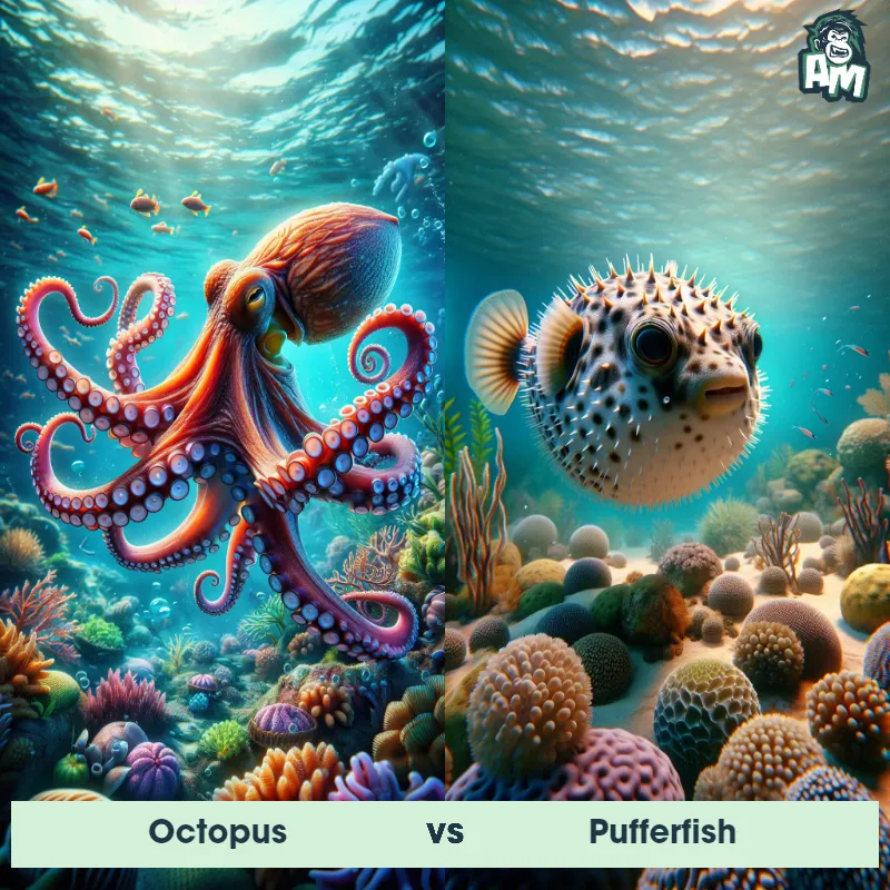 Octopus vs Pufferfish - Animal Matchup