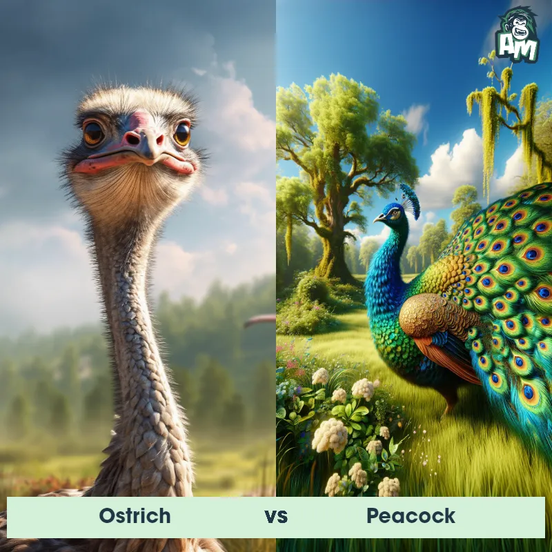 Ostrich vs Peacock - Animal Matchup