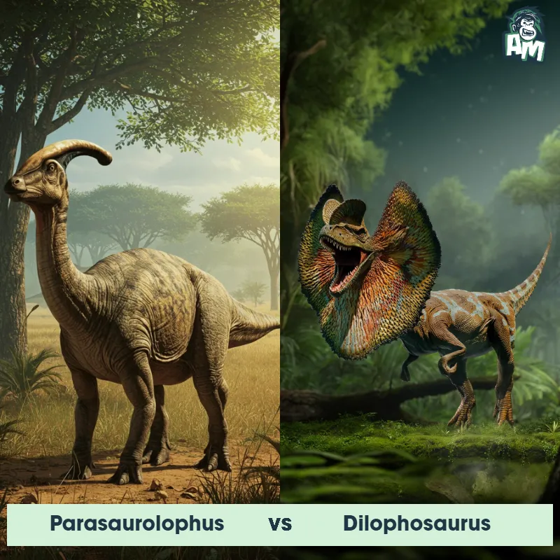 Parasaurolophus vs Dilophosaurus - Animal Matchup