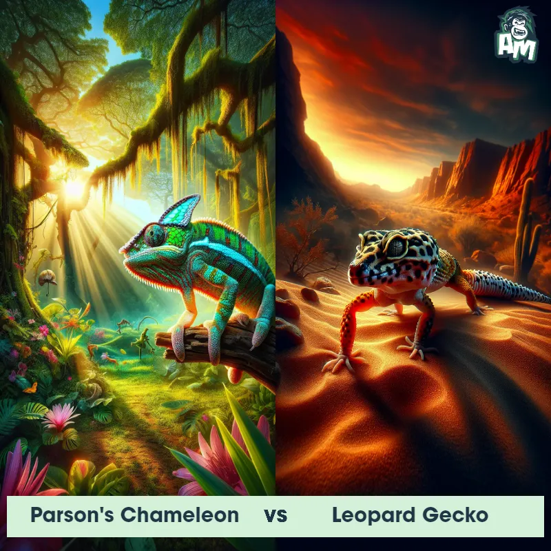 Parson's Chameleon vs Leopard Gecko - Animal Matchup