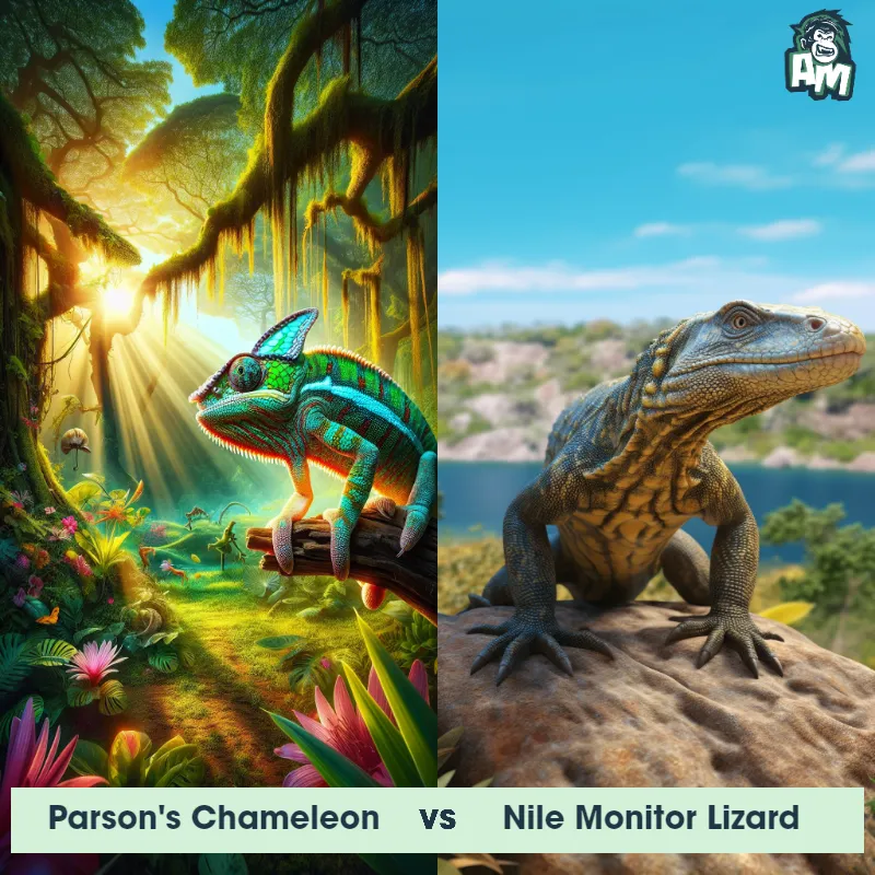 Parson's Chameleon vs Nile Monitor Lizard - Animal Matchup