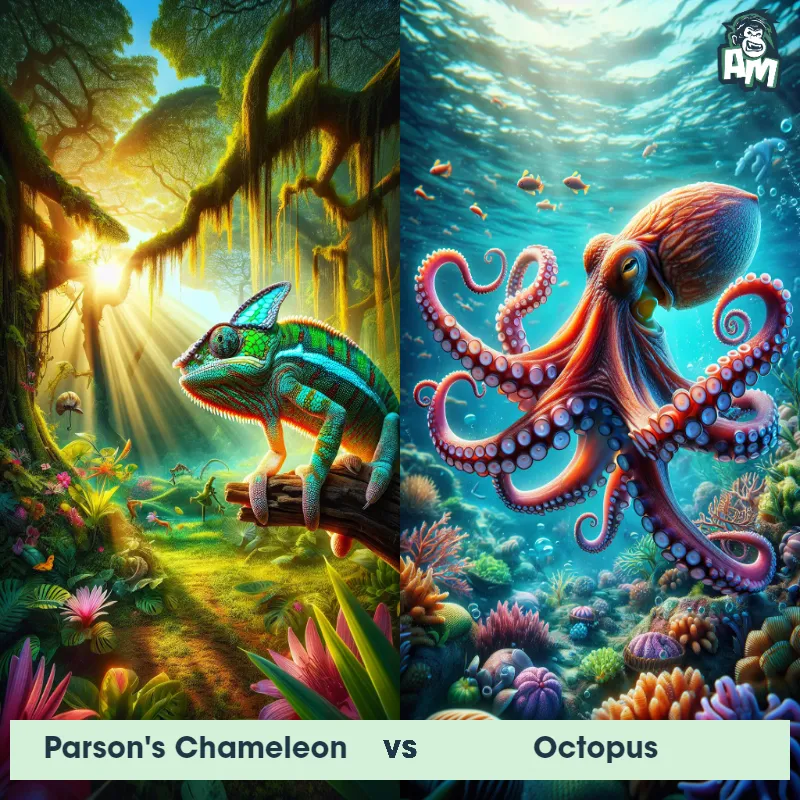 Parson's Chameleon vs Octopus - Animal Matchup