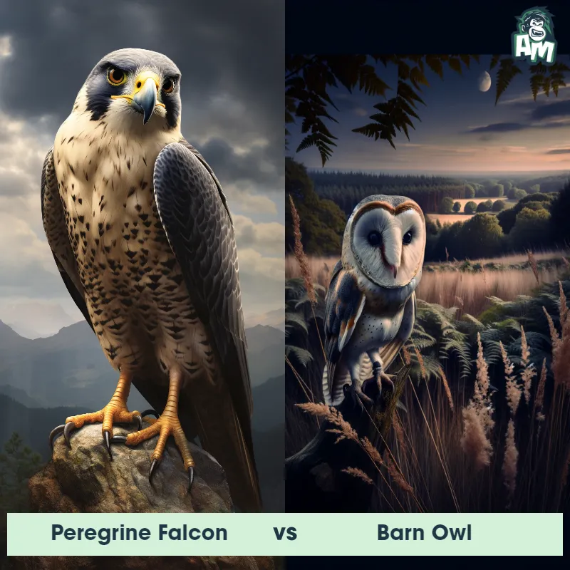 Peregrine Falcon vs Barn Owl - Animal Matchup