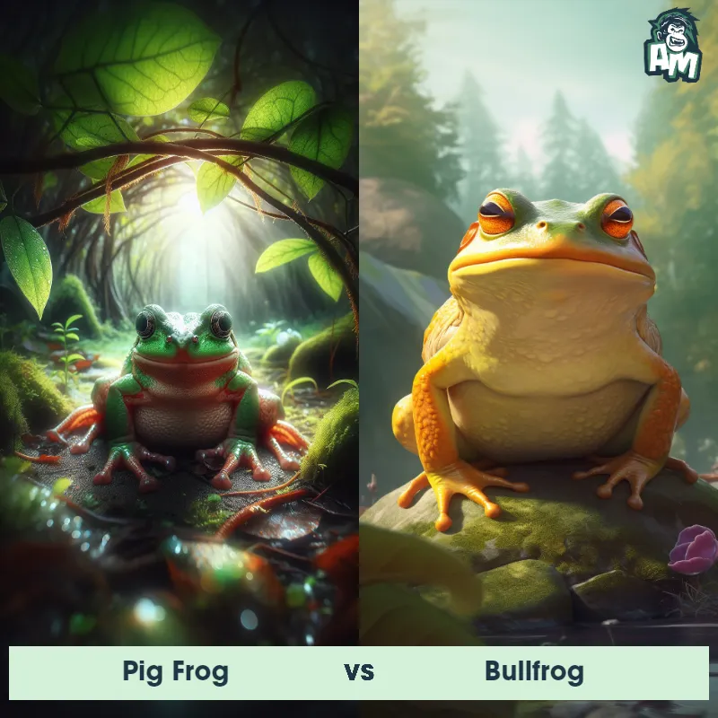 Pig Frog vs Bullfrog - Animal Matchup