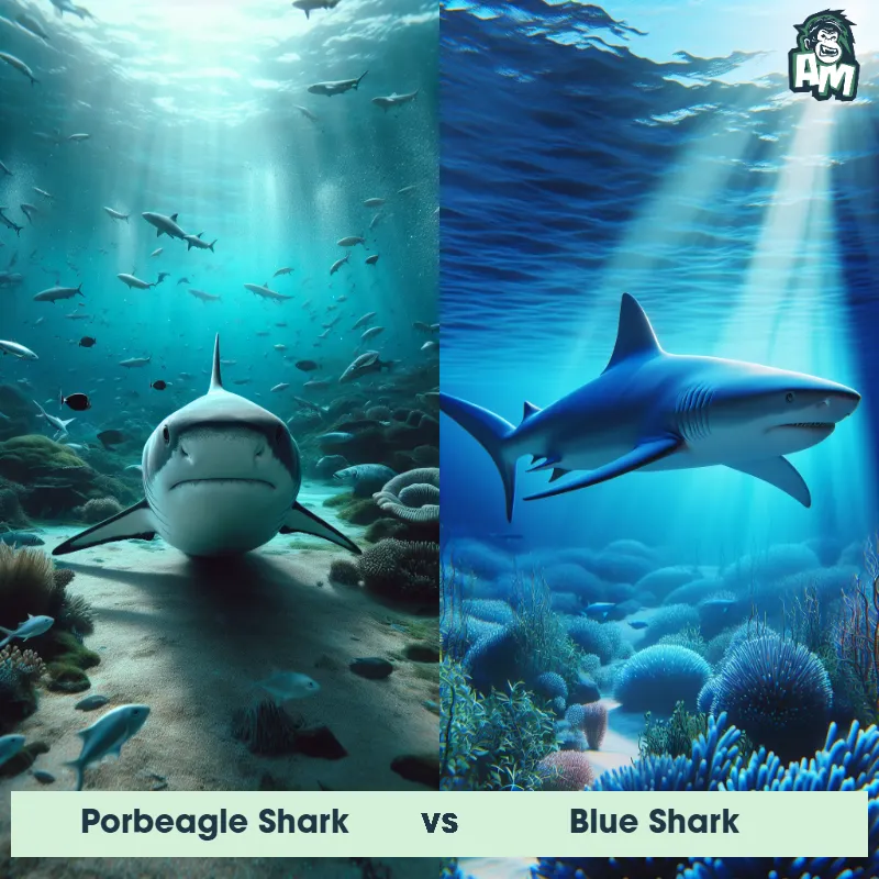 Porbeagle Shark vs Blue Shark - Animal Matchup