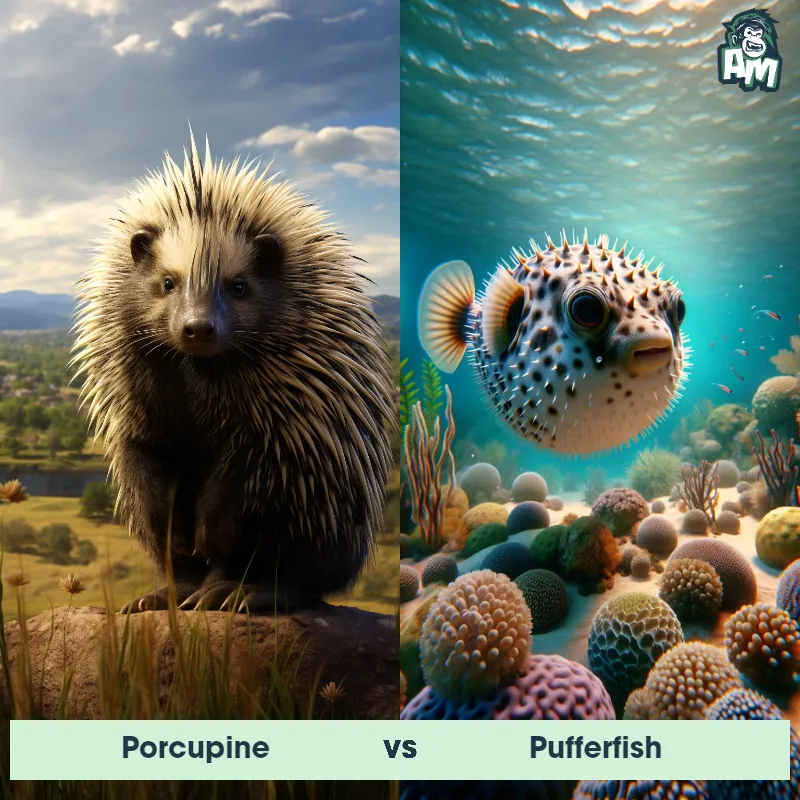 Porcupine vs Pufferfish - Animal Matchup