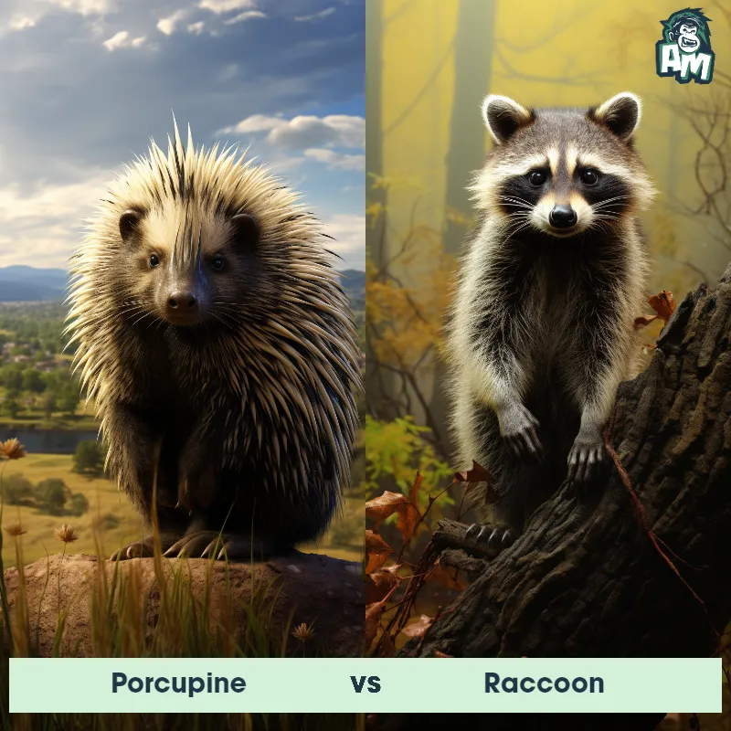 Porcupine vs Raccoon - Animal Matchup