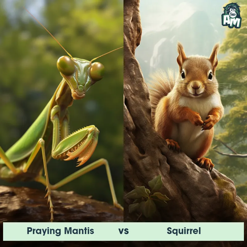 Praying Mantis vs Squirrel - Animal Matchup