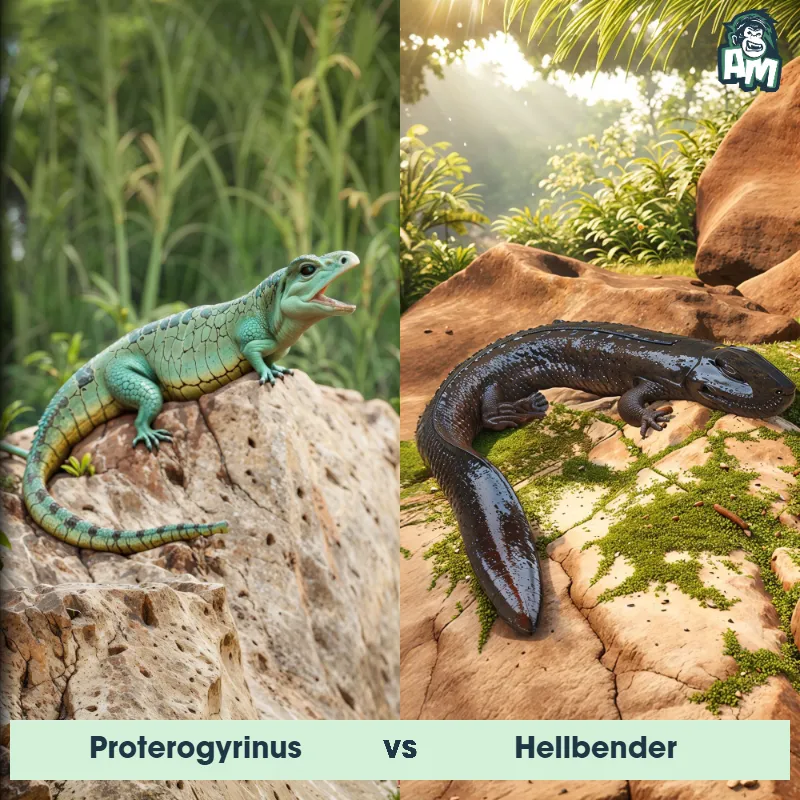 Proterogyrinus vs Hellbender - Animal Matchup