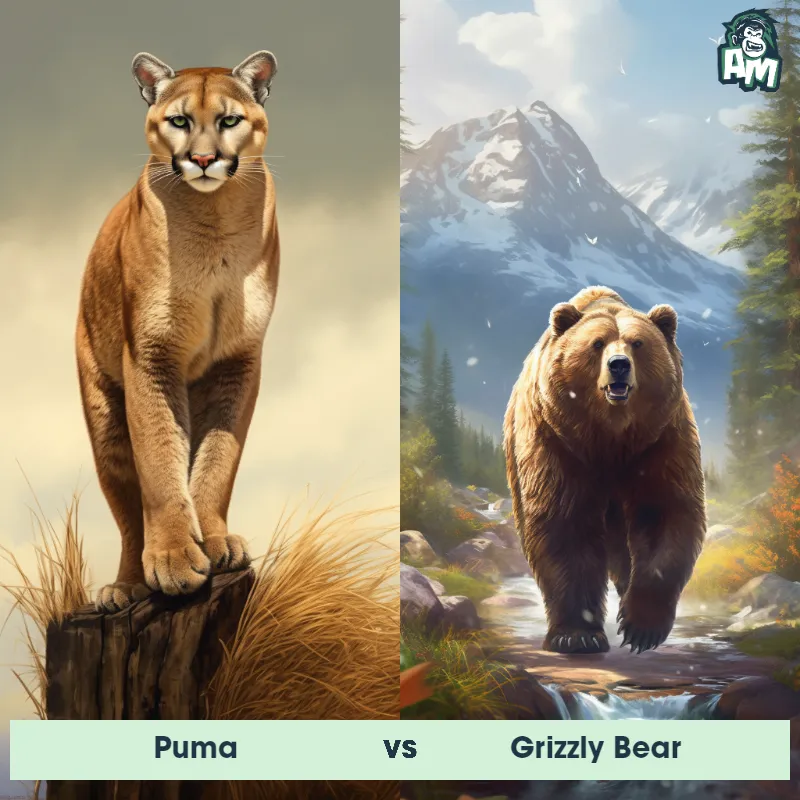 Puma vs Grizzly Bear - Animal Matchup