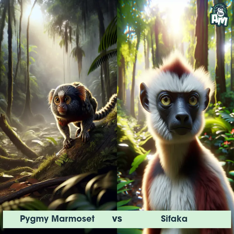 Pygmy Marmoset vs Sifaka - Animal Matchup