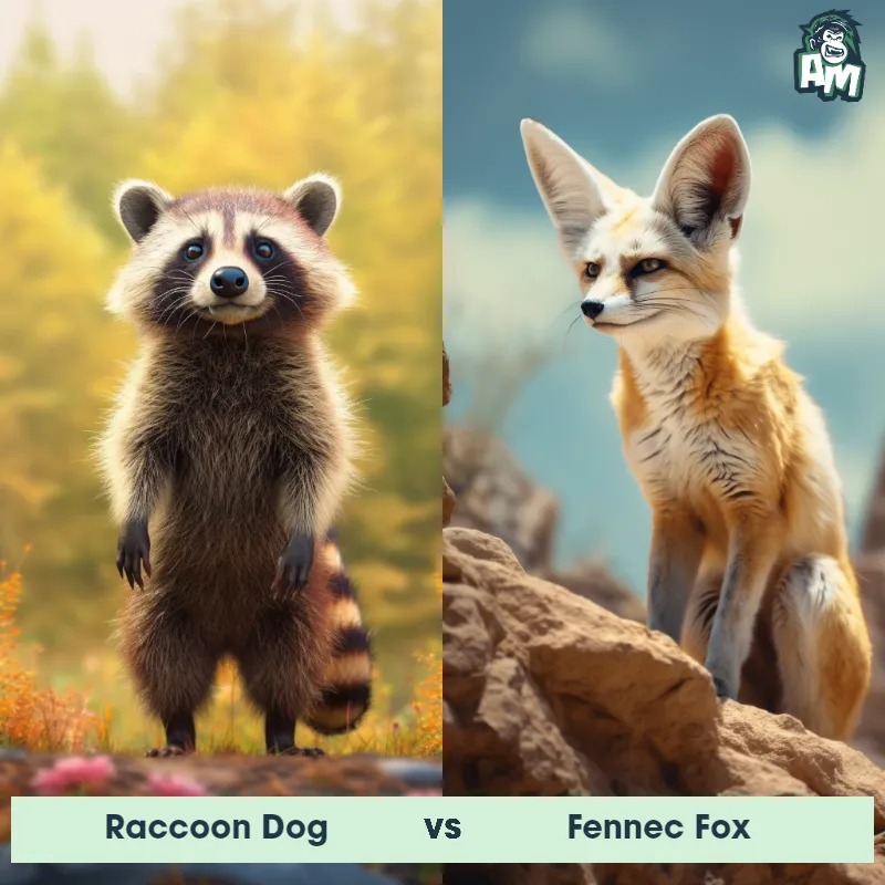 Raccoon Dog vs Fennec Fox - Animal Matchup