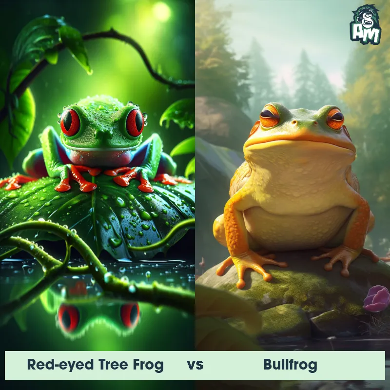 Red-eyed Tree Frog vs Bullfrog - Animal Matchup