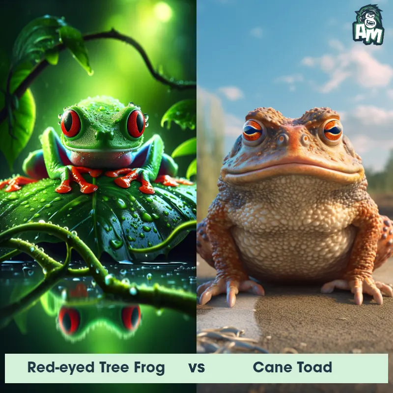 Red-eyed Tree Frog vs Cane Toad - Animal Matchup