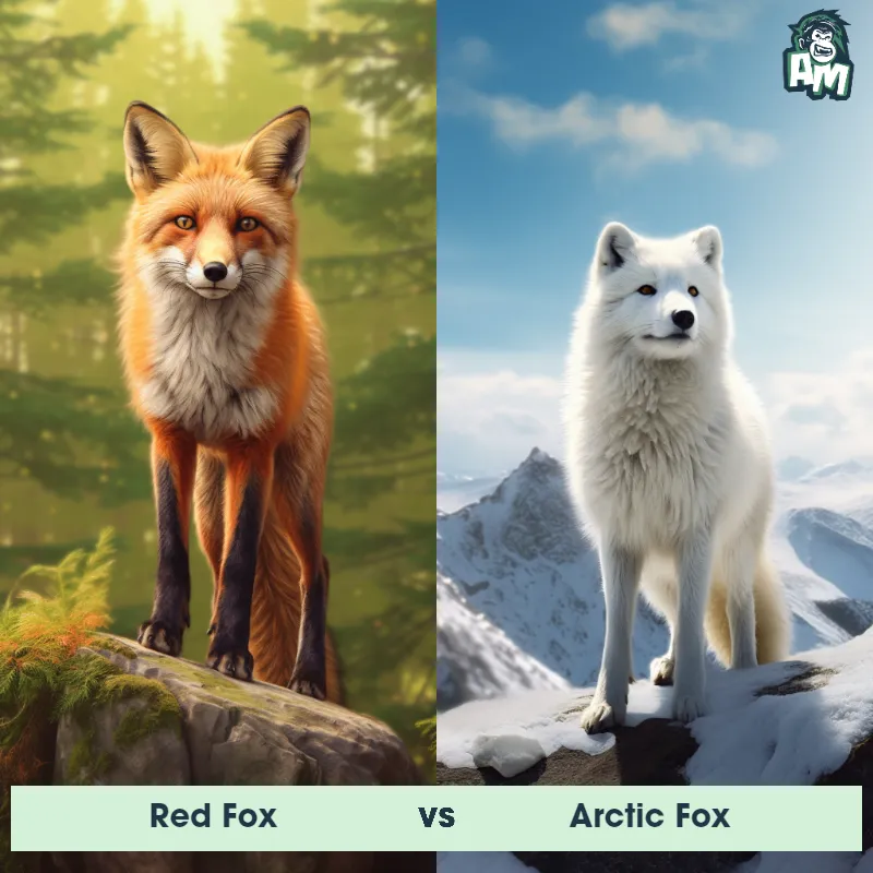 Red Fox vs Arctic Fox - Animal Matchup