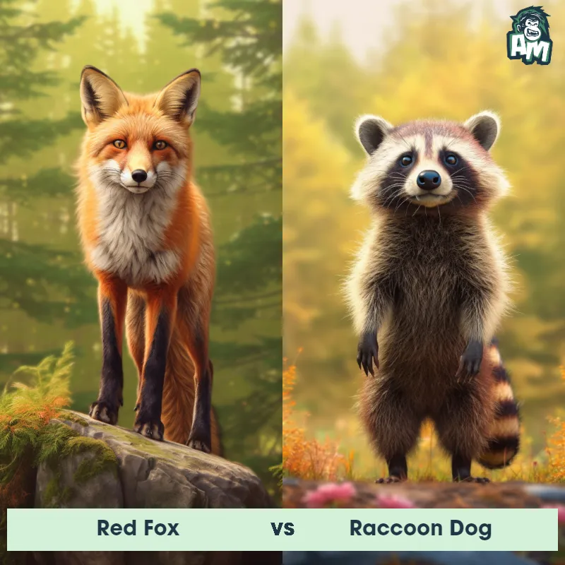 Red Fox vs Raccoon Dog - Animal Matchup