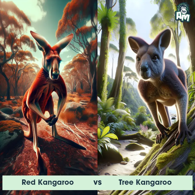 Red Kangaroo vs Tree Kangaroo - Animal Matchup