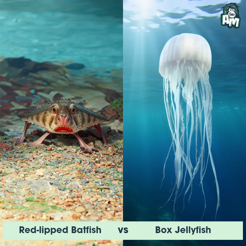 Red-lipped Batfish vs Box Jellyfish - Animal Matchup