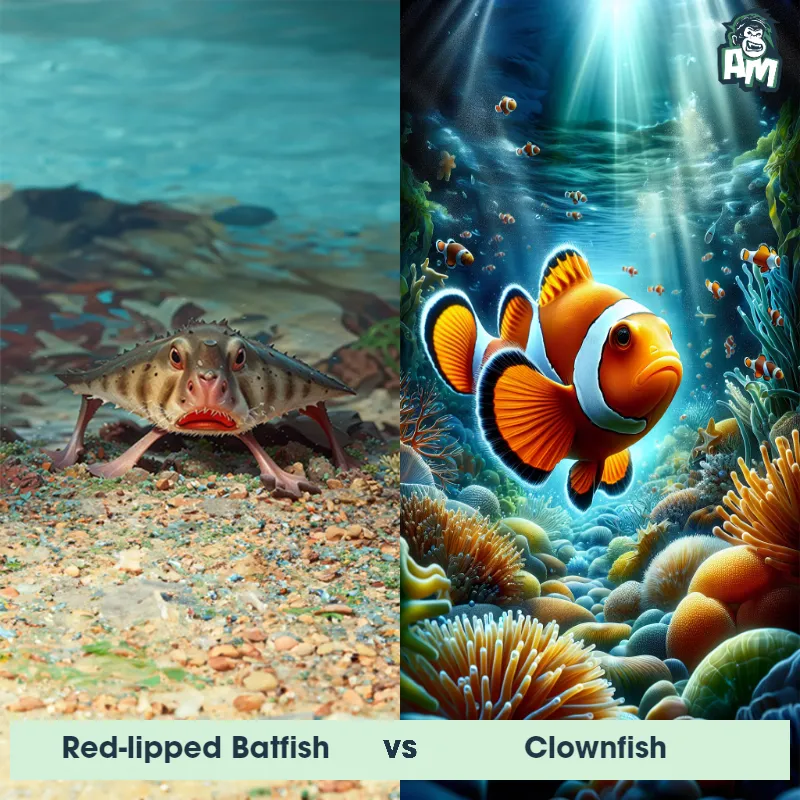 Red-lipped Batfish vs Clownfish - Animal Matchup