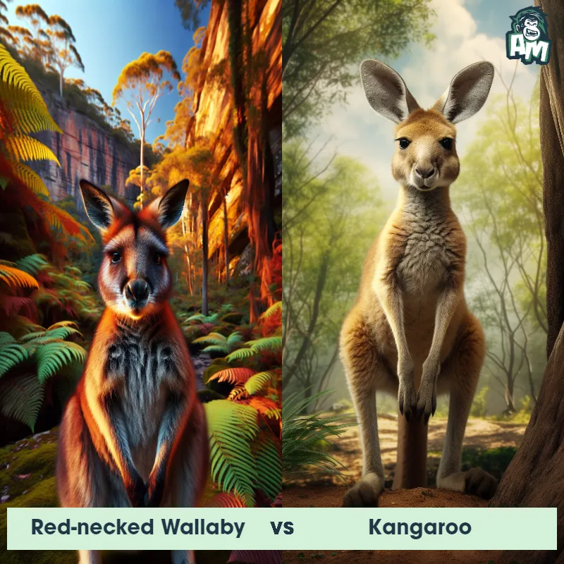 Red-necked Wallaby vs Kangaroo - Animal Matchup