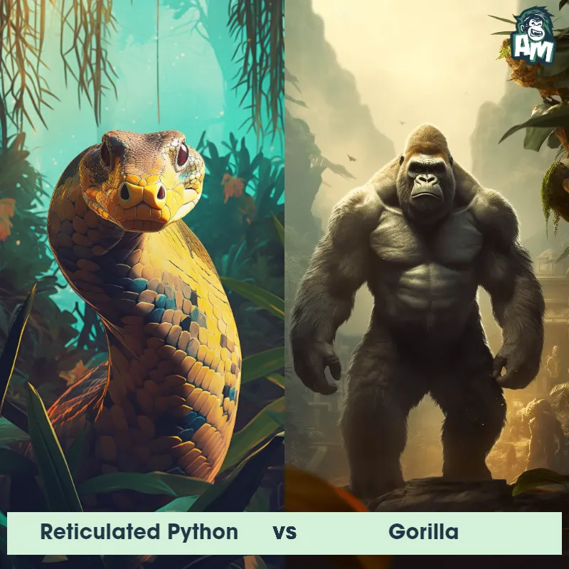 Reticulated Python vs Gorilla - Animal Matchup