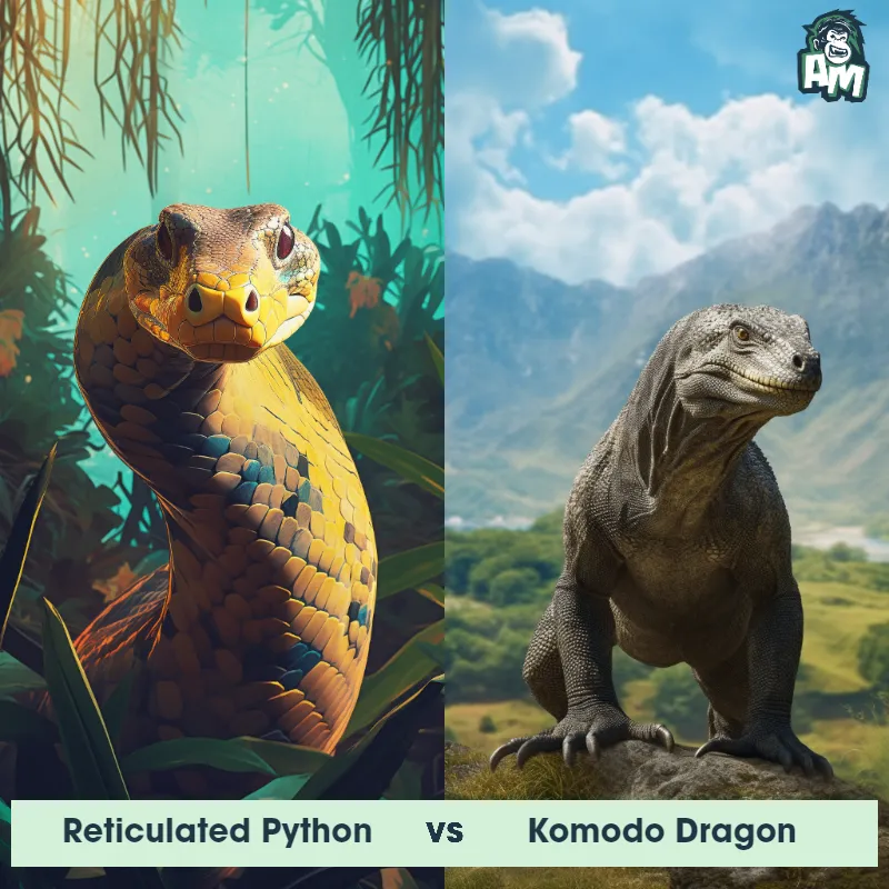 Reticulated Python vs Komodo Dragon - Animal Matchup
