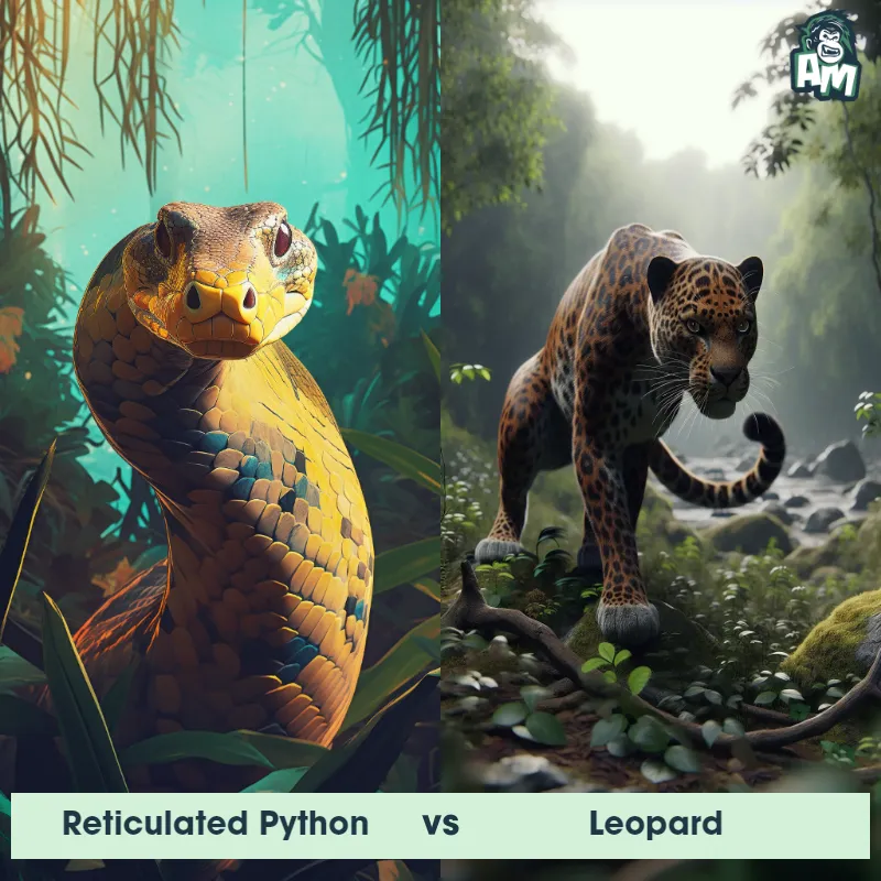 Reticulated Python vs Leopard - Animal Matchup