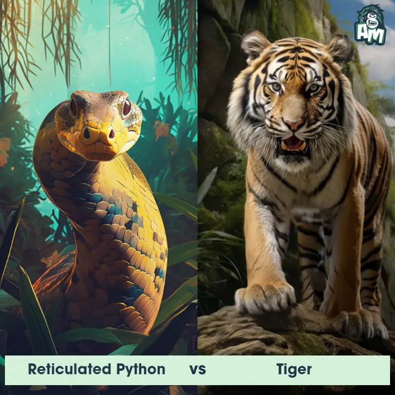 Reticulated Python vs Tiger - Animal Matchup
