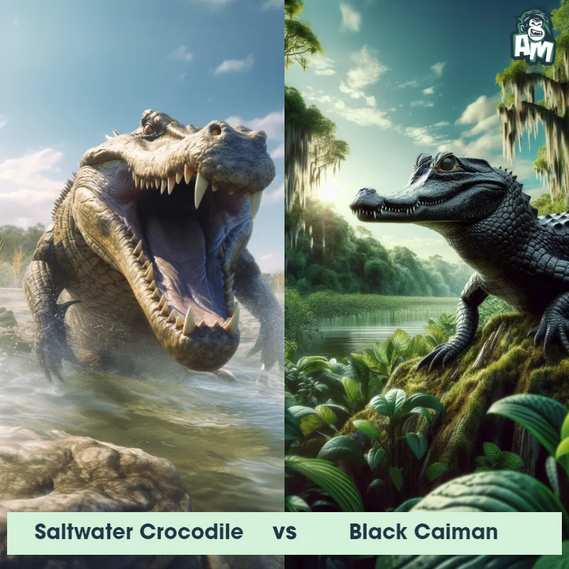 Saltwater Crocodile vs Black Caiman - Animal Matchup
