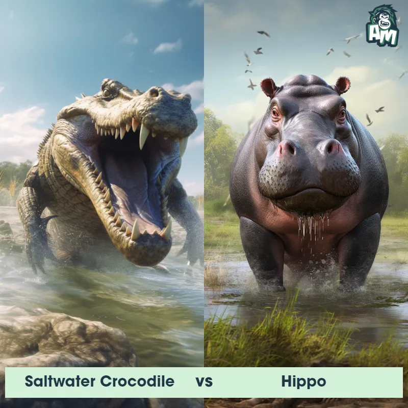 Saltwater Crocodile vs Hippo - Animal Matchup