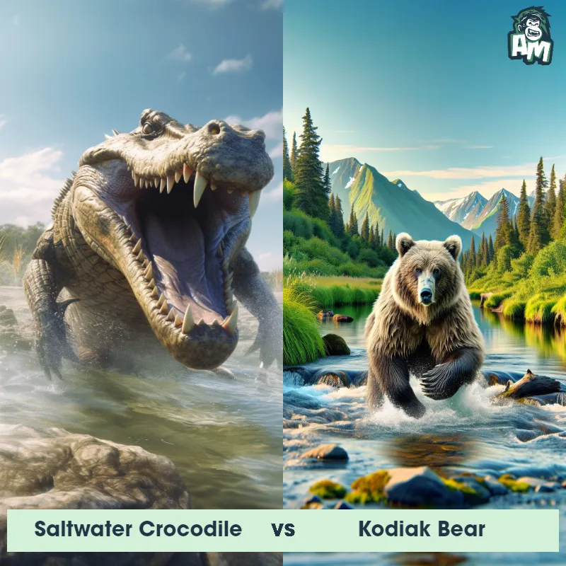 Saltwater Crocodile vs Kodiak Bear - Animal Matchup