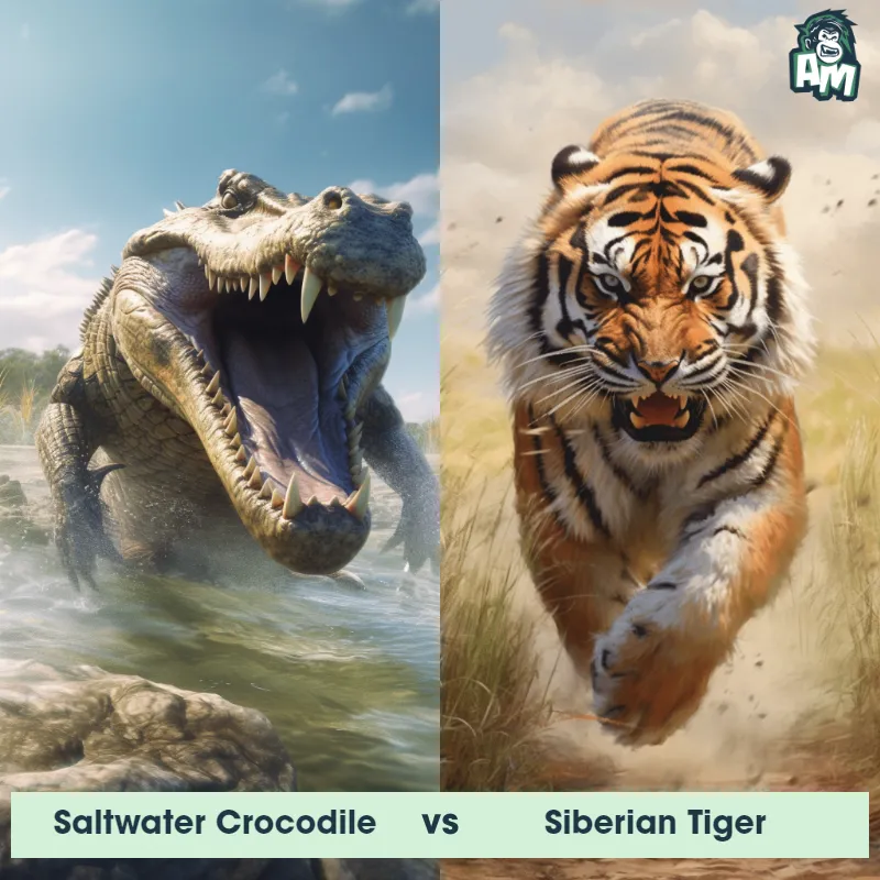 Saltwater Crocodile vs Siberian Tiger - Animal Matchup