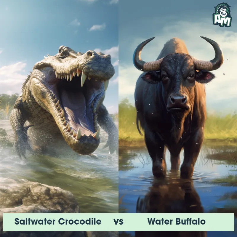 Saltwater Crocodile vs Water Buffalo - Animal Matchup