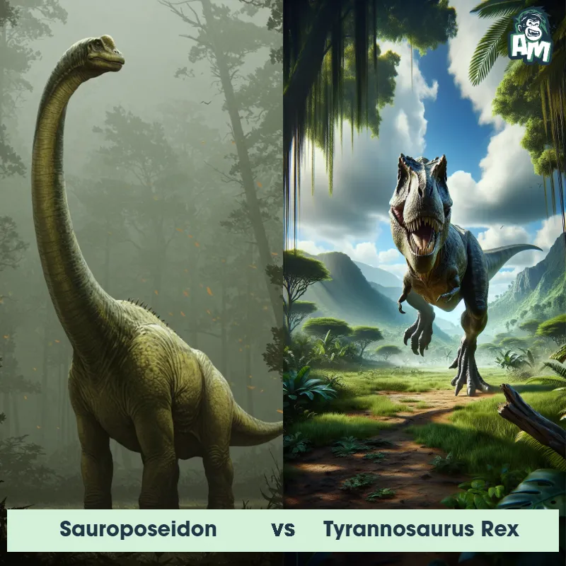Sauroposeidon vs Tyrannosaurus Rex - Animal Matchup