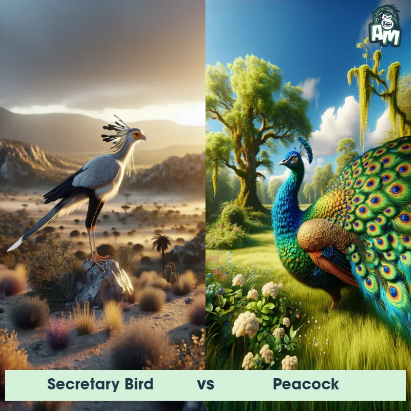 Secretary Bird vs Peacock - Animal Matchup