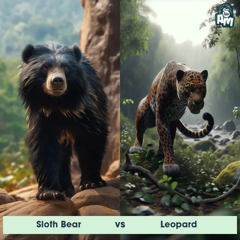 Sloth Bear vs Leopard - Animal Matchup
