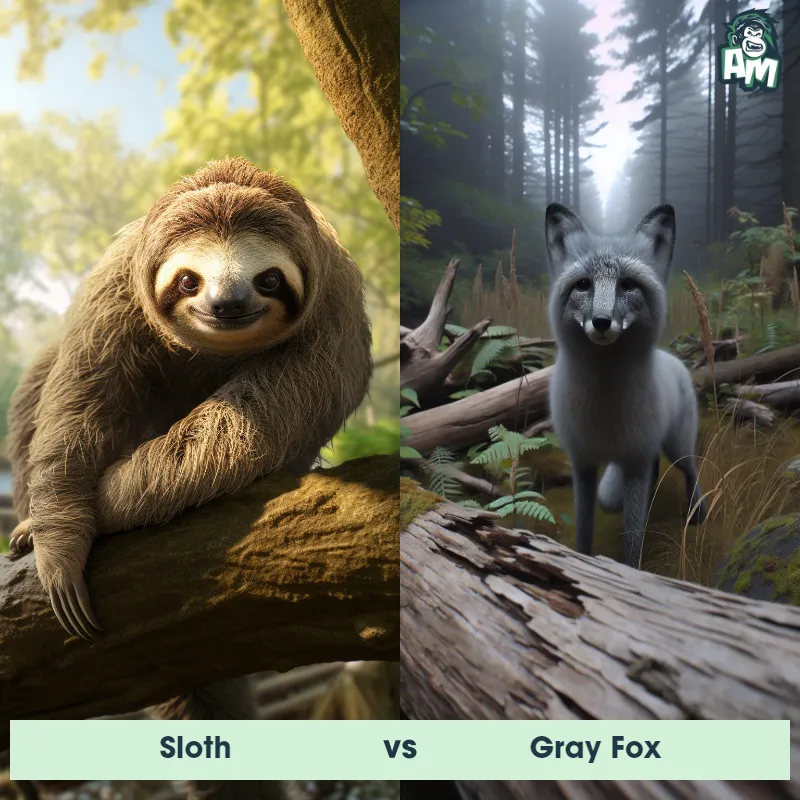 Sloth vs Gray Fox - Animal Matchup