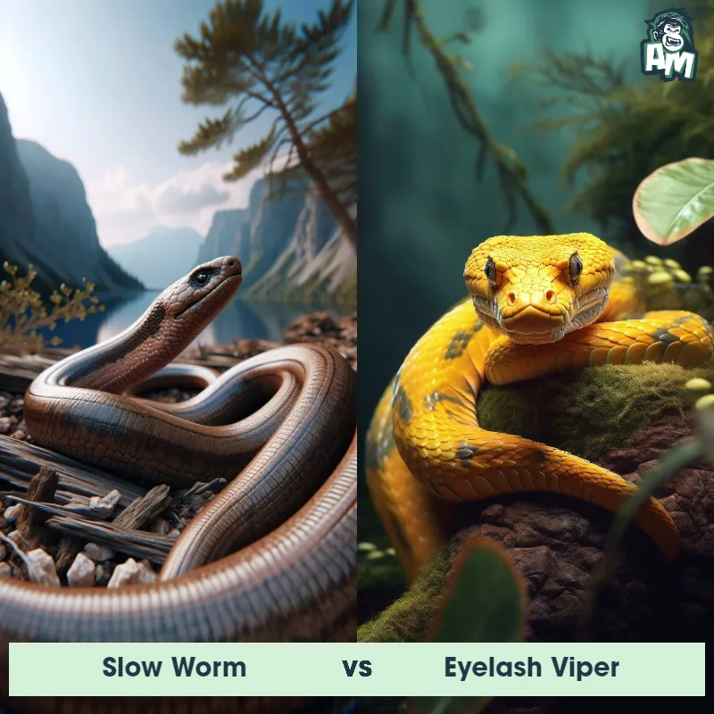 Slow Worm vs Eyelash Viper - Animal Matchup