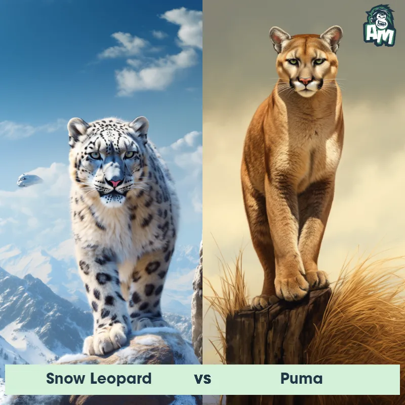 Snow Leopard vs Puma - Animal Matchup