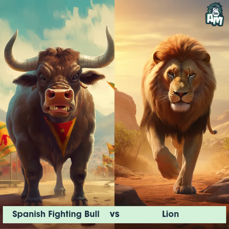 Spanish Fighting Bull vs Lion - Animal Matchup