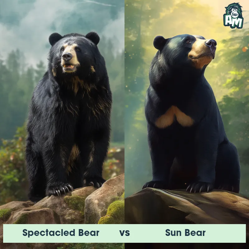 Spectacled Bear vs Sun Bear - Animal Matchup
