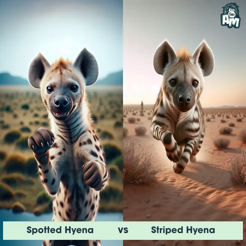 Spotted Hyena vs Striped Hyena - Animal Matchup