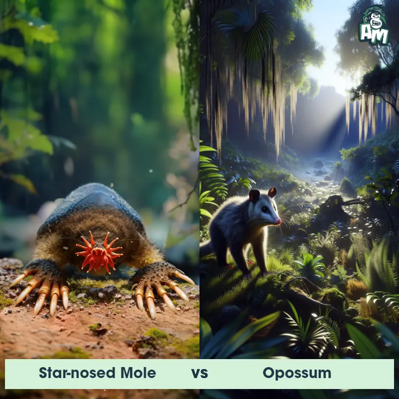 Star-nosed Mole vs Opossum - Animal Matchup