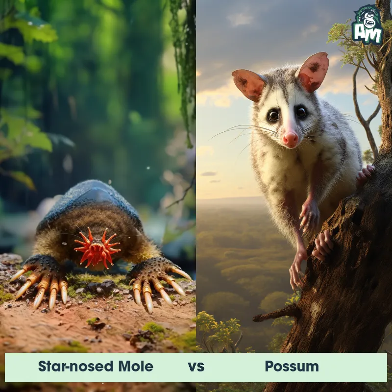 Star-nosed Mole vs Possum - Animal Matchup