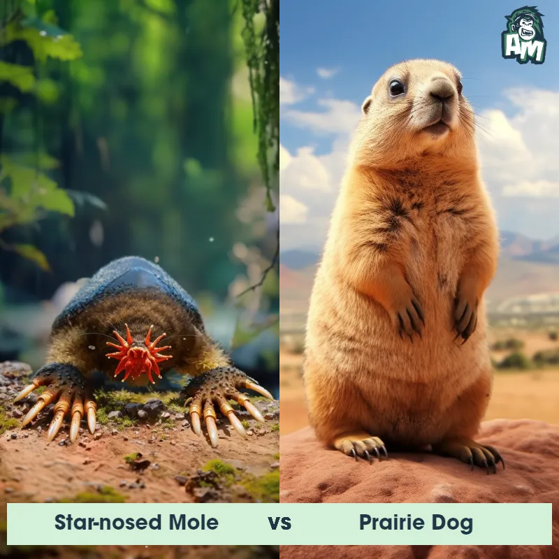 Star-nosed Mole vs Prairie Dog - Animal Matchup