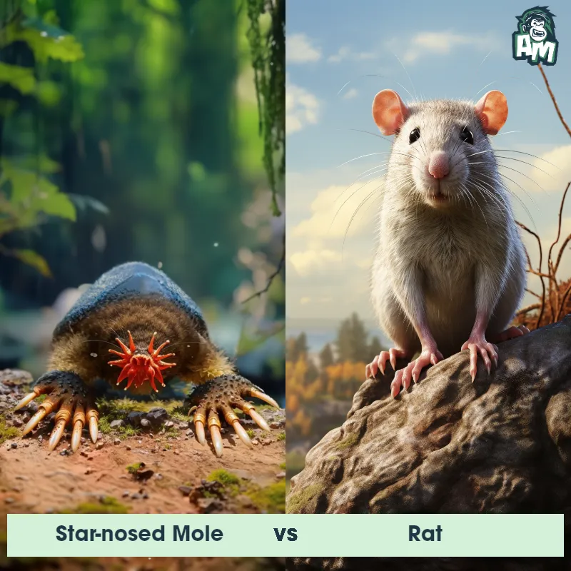 Star-nosed Mole vs Rat - Animal Matchup