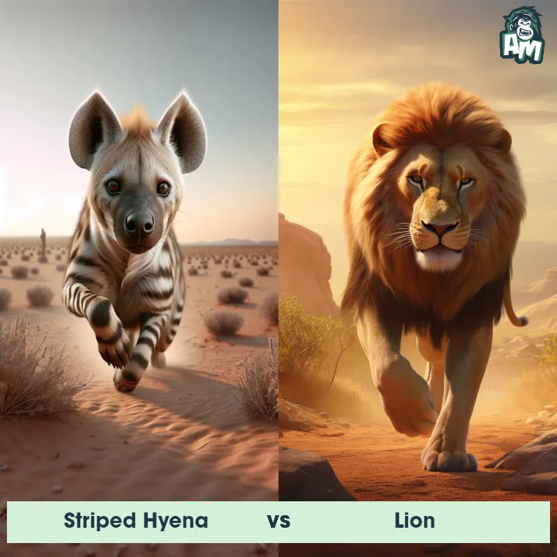 Striped Hyena vs Lion - Animal Matchup