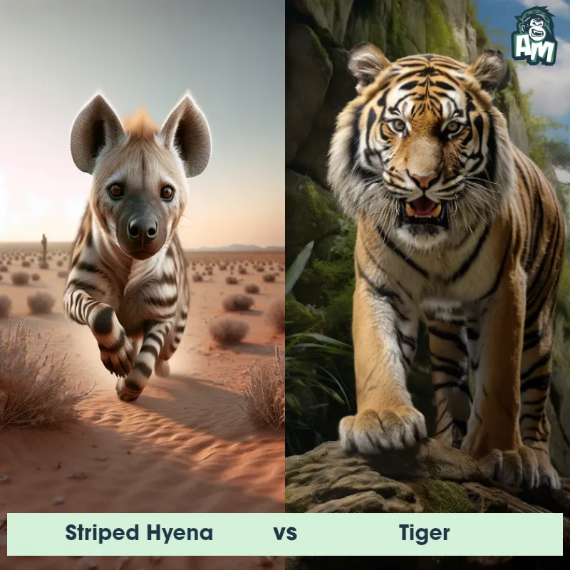 Striped Hyena vs Tiger - Animal Matchup