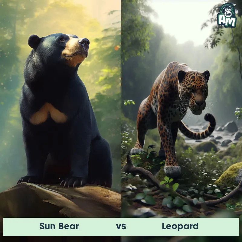 Sun Bear vs Leopard - Animal Matchup